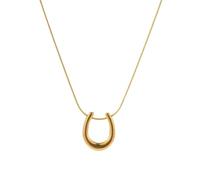 Générique Collier pendentif en forme de U pour femmes Texture collier Chaîne de clavicule dorée