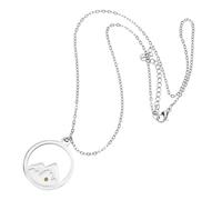 Générique Collier Pendentif en Graines de Moutarde en Acier Inoxydable Chaîne Clavicule pour Femme Bijoux de Montagne Couleur Acier Léger et Confortable Anniversaire et Mariage