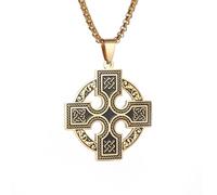 Générique Collier pendentif en nœud celtique Croix irlandaise Triquetra Trinity Knot bijoux en acier inoxydable cadeau pour femmes hommes