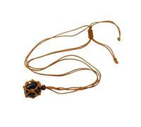 Générique Collier Pendentif En Pierre Précieuse En Cristal Naturel Fait À La Main, Corde Nouée, Cage, Colliers En Pierre Réglables, Bijoux Bohèmes, Cadeau pour Femmes et Hommes, Obsidienne