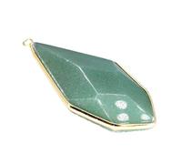 Générique Collier Pendentif épée en Cristal de Jade Naturel - Ornement de Bordure en améthyste et Pierre de pin Bleu(GoldenGreenDonglingJade)