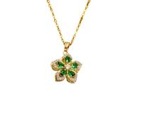 Générique Collier pendentif fleur mobile scintillant en Zircon cubique, chaîne en métal réglable, accessoire de mode, collier pendentif fleur