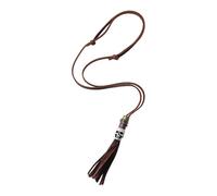 Générique Collier pendentif goutte à franges rétro pour femmes hommes accessoires Punk alliage antirouille et chaîne de corde en cuir tressé pendentif crâne chaîne de clavicule