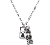générique Collier Pendentif Kettlebell Pendentif à Breloques d'exercice Chaîne de Collier Fitness Gym Accessoire de vêtement pour Hommes, Style 2Mignon et Pratique