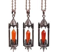 Générique Collier Pendentif Lance-Roquettes Unique en Cristal pour Femmes Et Hommes Collier Ras Du Cou en Bronze Avec Breloque, Perle D'Énergie pour La Méditation, Bijou Cadeau en Agate Rouge