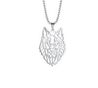 Générique Collier pendentif loup, bijoux païens Wiccan, tête de loup Viking Fenrir, bijoux Fenrir Celtic Viking Wolf Esthétique et pratique