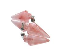 Générique Collier pendentif paon en pierre naturelle, 2 pièces, pierre précieuse rouge et verte polie en forme de flèche, accessoire de bijoux for projets de bricolage(Watermelon crystal)