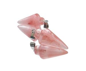 Générique Collier pendentif paon en pierre naturelle, 2 pièces, pierre précieuse rouge et verte polie en forme de flèche, accessoire de bijoux for projets de bricolage(Watermelon crystal)