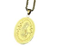 Générique Collier pendentif pour femmes Hommes Or Couleur argent Chaîne de foi catholique Our Lady Cadeaux