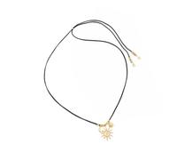 Générique Collier pendentif soleil creux élégant, longueur réglable, chaîne de clavicule élégante pour femmes, bijoux à la mode, Fashion Sun Pendant Necklace