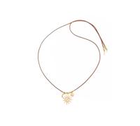 Générique Collier pendentif soleil creux élégant, longueur réglable, chaîne de clavicule élégante pour femmes, bijoux à la mode, Fashion Sun Pendant Necklace