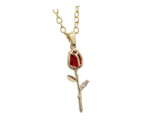 Générique Collier pendentif tulipes en or à la mode avec accessoire de bijoux pour les femmes recherchent des styles de beauté élégants Collier pendentif tulipes