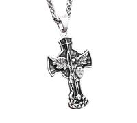 Générique Collier pendentif vintage d’archange de saint Michel colliers croix d’ailes d’ange pour hommes Bijoux religieux pour femmes
