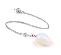 Générique Collier pendule en forme de larme en cristal naturel Lumisoul - Pendentif vintage en pierres semi-précieuses for le yoga et la méditation(Opalite,1)