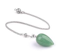 Générique Collier pendule en forme de larme en cristal naturel Lumisoul - Pendentif vintage en pierres semi-précieuses for le yoga et la méditation(Aventurine,5)
