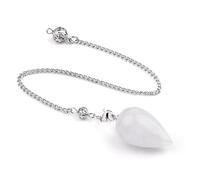 Générique Collier pendule en forme de larme en cristal naturel Lumisoul - Pendentif vintage en pierres semi-précieuses for le yoga et la méditation(Clear Quartz,10)