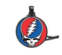 Générique Collier personnalisé avec logo plaqué noir 8 couleurs collier cadeau de Time Gem pour fans de la musique des Grateful Dead