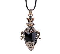 Générique Collier Personnalisé Femme Collier en cristal pour homme - en cristal avec pendentif pierre pendentif mystique Cristaux naturels fantaisie pour (Black, 6X3CM)
