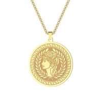 Générique Collier porte-bonheur de mythologie grecque, chaîne de collier ras-du-cou, Athéna la déesse de la sagesse, des artisanats et du pendentif de guerre, cadeau unisexe