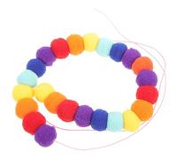 Générique Collier pour Animaux Ajustable en Polyester Léger et Agréable Peau Pompons Colorés, Vie Quotidienne Séances Photo