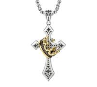 Générique Collier pour Homme | Bijou Religieux Crucifix | Joaillerie de Foi,pour Fraternité Maison Église Bureau Anniversaire Fête