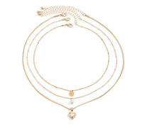 Générique Collier pour hommes, 3 pièces Creative Tiny Tiny Love Heart Sequin Sequin collier collier pour femmes Chaîne vintage tendance bijoux esthétiques pour mariés accessoires