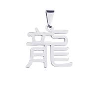 Générique Collier pour hommes, chaîne de 20"/24 » Pendentif en lettres chinoises « Dragon » Collier Bijoux pour femmes cadeau