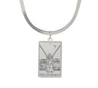 Générique Collier pour hommes, collier de tarot pour femmes, tache, chaîne de serpent, collier ras-du-cou, combinaison d’épées, art traditionnel du tarot, arcanes mineurs