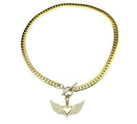 Générique Collier pour hommes, collier en triangle de cœur d’amour en zigzag, collier ras-du-cou pour femmes, chaîne de clavicule, pendentif en cuivre en cuivre, bijoux de couple cadeau