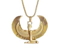 Générique collier pour hommes, collier pendentif de la déesse égyptienne antique Ailes déployées Cadeau de bijoux Hip Hop Punk Amulette Hip Hop Punk