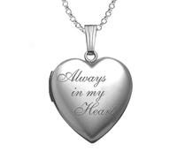 Générique Collier pour hommes, collier pendentif en photo de cœur de mode pour femme toujours dans mon amour, bijoux tendance chaîne 20 pouces