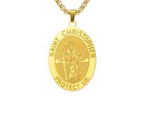 Générique collier pour hommes, collier Saint Christophe Saint Protection Charm du voyageur Priez pour nous mas Bijoux cadeaux