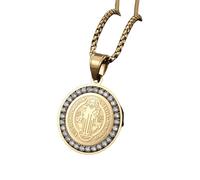 Générique Collier pour hommes, médaille catholique classique du Saint-Père Collier pendentif pour hommes Bijoux de prière pour dames de style religieux