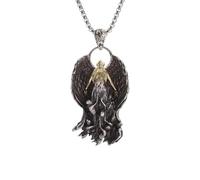 Générique collier pour hommes, pendentif Mère des Démons du Purgatoire, collier de déesse ange ailée, cadeau de bijoux gothiques punk pour hommes et femmes