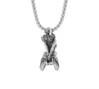 Générique collier pour hommes, pendentif vintage argenté de statue d’esclave Pow, pendentif pour charme de personnalité masculine, collier pull cadeau unique d’anniversaire.