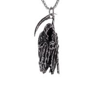 Générique Collier pour hommes, pendentif vintage gothique Hell Reaper Pendentif Collier démoniaque mystique pour hommes Personnalité Punk Tendance Halloween Bijoux