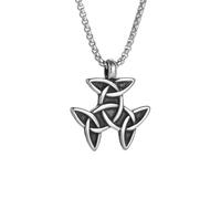 Générique collier pour hommes, pendentif vintage viking celtique Trinity Trinity pour hommes femmes nœud de sorcière irlandaise Amulette nordique porte-bonheur cadeau