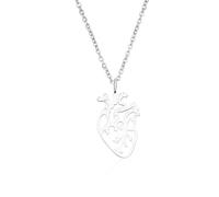 Générique Collier pour hommes, Plaque en organe d’éclat Pendentifs en forme de cœur Collier chaîne Bijoux esthétiques Cadeaux pour femmes et hommes
