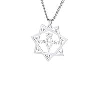 Générique Collier pour hommes, Sceau de la Déesse Babalon, Collier d’héptagramme, pendentif étoile Thelema, Amulette mystique, bijoux