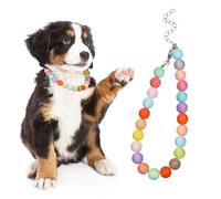 Générique Collier pour Petits Chiens Réglable en Résine Couleur Bonbon Perles Décoratives Accessoire Léger et Confortable pour Chiots et Chiens de Taille Moyenne pour Fêtes et Promenades