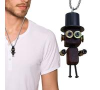 Générique Collier Punk Robot | Bijou De Cou En Bois Vintage,Pendentif Punk Pour Sac - Pour Dames Épouses Amateurs De Mode Étudiants En Art Collectionneurs Festivals De Musique Fêtes À Thème