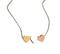 Générique Collier ras du cou à 3 cœurs en acier inoxydable pour femmes et filles, bijoux simples, d ' anniversaire ou de fête des mères, pour