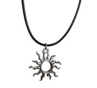 Générique Collier ras du cou avec pendentif en forme d ' étoile et de soleil en corde noire pour, élégante, chaîne réglable, designs simples, bijoux Sun Star Pendant Necklace for Women
