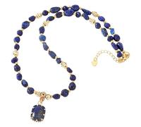Générique Collier Ras Du Cou Irrégulier En Perles De Pierre Naturelle, Style Bohème, Fait Main, Avec Pochette, En Lapis-Lazuli.