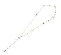 Générique Collier Ras du Cou pour Femme en Acier Titane Or Perles Imitation et Fleurs Délicates, Surface Lisse et Toucher Confortable, Accessoire Chic pour Mariage ou Soirée