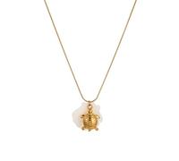 Générique Collier réglable avec pendentif coquillages, étoiles de mer, conque et chaîne en acier inoxydable plaqué or 18 carats Summers Marine Styles Necklace