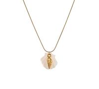 Générique Collier réglable avec pendentif coquillages, étoiles de mer, conque et chaîne en acier inoxydable plaqué or 18 carats Summers Marine Styles Necklace
