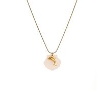Générique Collier réglable avec pendentif coquillages, étoiles de mer, conque et chaîne en acier inoxydable plaqué or 18 carats Summers Marine Styles Necklace