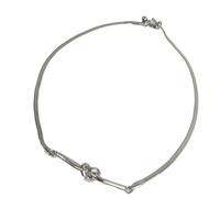 Générique Collier réglable en forme d ' os de serpent avec pendentif à nœud antirouille, chaîne de cou en acier inoxydable, accessoires de bijoux élégants, collier d ' amour pour femmes