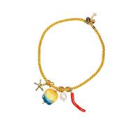 Générique Collier réglable sur le thème océanique, avec breloque en coquillage de poisson, bijoux en résine pour usage quotidien, pendentif étoiles de mer